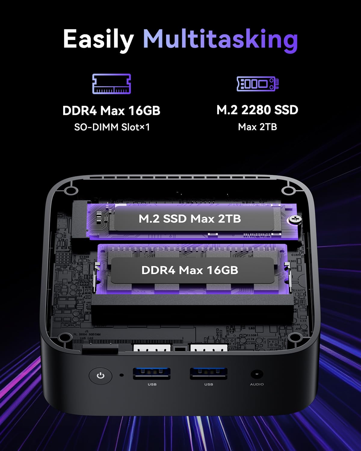 ACEMAGICIAN Alder Lake N95 Mini PC 3.4GHz 16GB DDR4 RAM 512GB M.2 SSD Micro Desktop Computer, 4K UHD HDMI+DP, Dual Band WiFi/BT4.2/Gigabit Ethernet for Business, Home Theater, W11 Pro