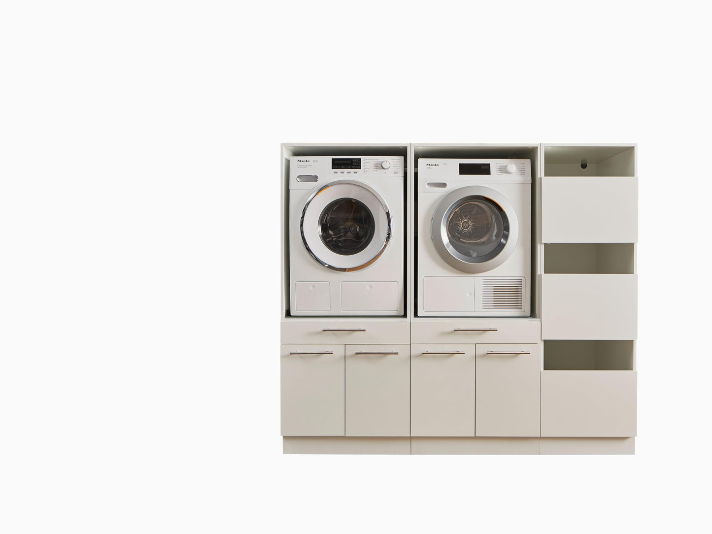 LAUNDREEZY Cabinet Attachment for Washing Machine Cabinet, White, Attachment Cabinet for Additional Storage Space in the Laundry Room, 50 x 38 x 67.5 cm (W x H x D)