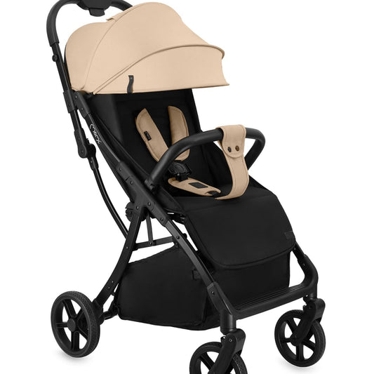 MoMi Paola Children's Buggy with Automatic Folding System, up to 22 kg Body Weight, 5-Point Safety Belt, Shopping Basket up to 2 kg, All 4 Wheels with Shock Absorption, Holder for a Drinking Bottle