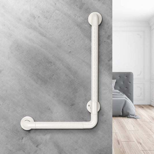 Tubiaz Wall-Mounted Support Handle, Folding Handrail for Shower, Toilet Support Aid, Standing Aid, Safety Handrail, Non-Slip Handrail for Seniors, Disabled Pregnant Women, up to 200 kg, White