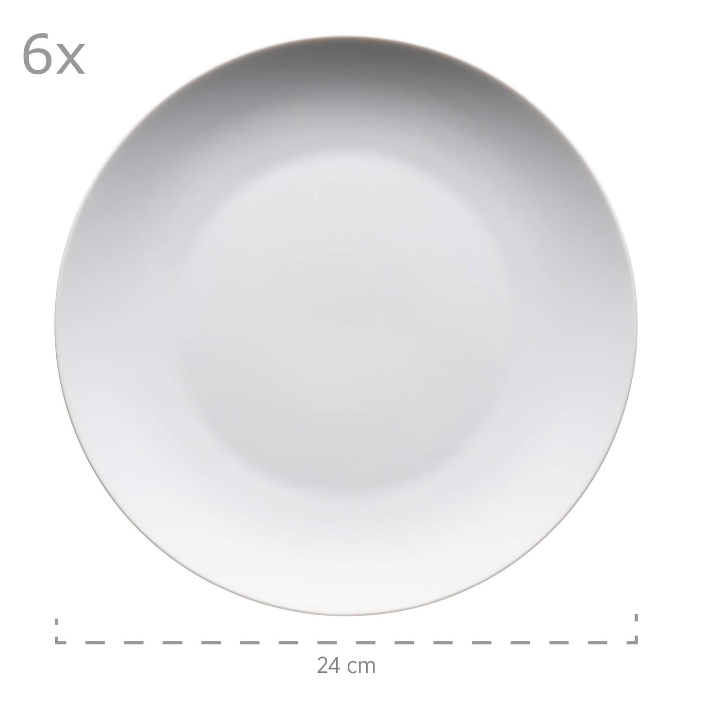 MÄSER 931523 Barca Geschirr-Set für 6 Personen, 30-tlg. Kombiservice, Porzellan, Weiß