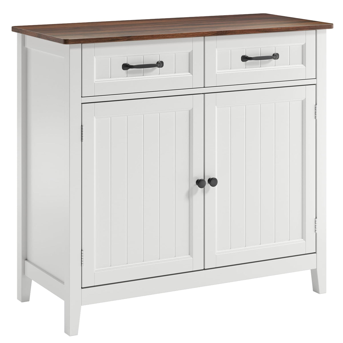 Bealife Kitchen Cabinet, Chest of Drawers with 2 Drawers and 2 Doors, Sideboard Kitchen Buffet with Worktops for Kitchen, Living Room, Hallway and Dining Room (Brown)