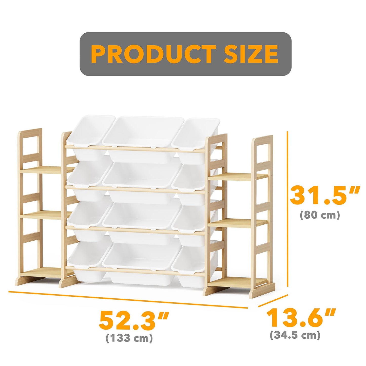 SpaceAid Toy Storage Organizer with 6 Shelves and 12 Bins Toy Organizer Bookcase Kids Bin Rack Toy Box Bookshelf for Bedroom Playroom