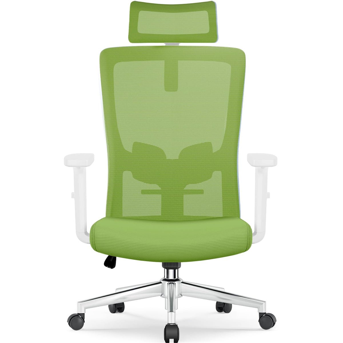 Ergonomic Office Chair with Adjustable Lumbar Support, Armrests and Headrest, Swivel Office Chair 150 kg, Desk Chair, Executive Chair, Rocker Function up to 135°