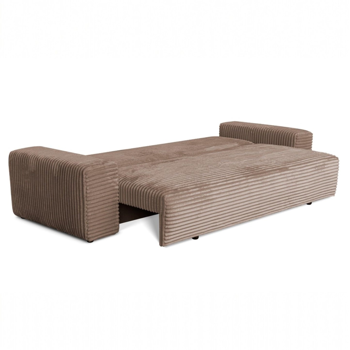 Cordo Sofa Bed 265 x 150 cm with Bed Box - Cord Sofa TILIA Wide Corduroy, SoftTouch Comfort, Nosage Spring, Removable Cushions, Easy Clean & Pet Friendly (Bronze)