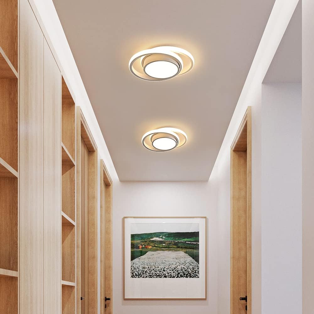 Comely LED Ceiling Lights, Pack of 2, 32 W, Round, 2350 lm, Modern, for Bedrooms, Bathrooms, Kitchens, Corridors, Balconies, 4500 K Neutral Light, Diameter 280 mm