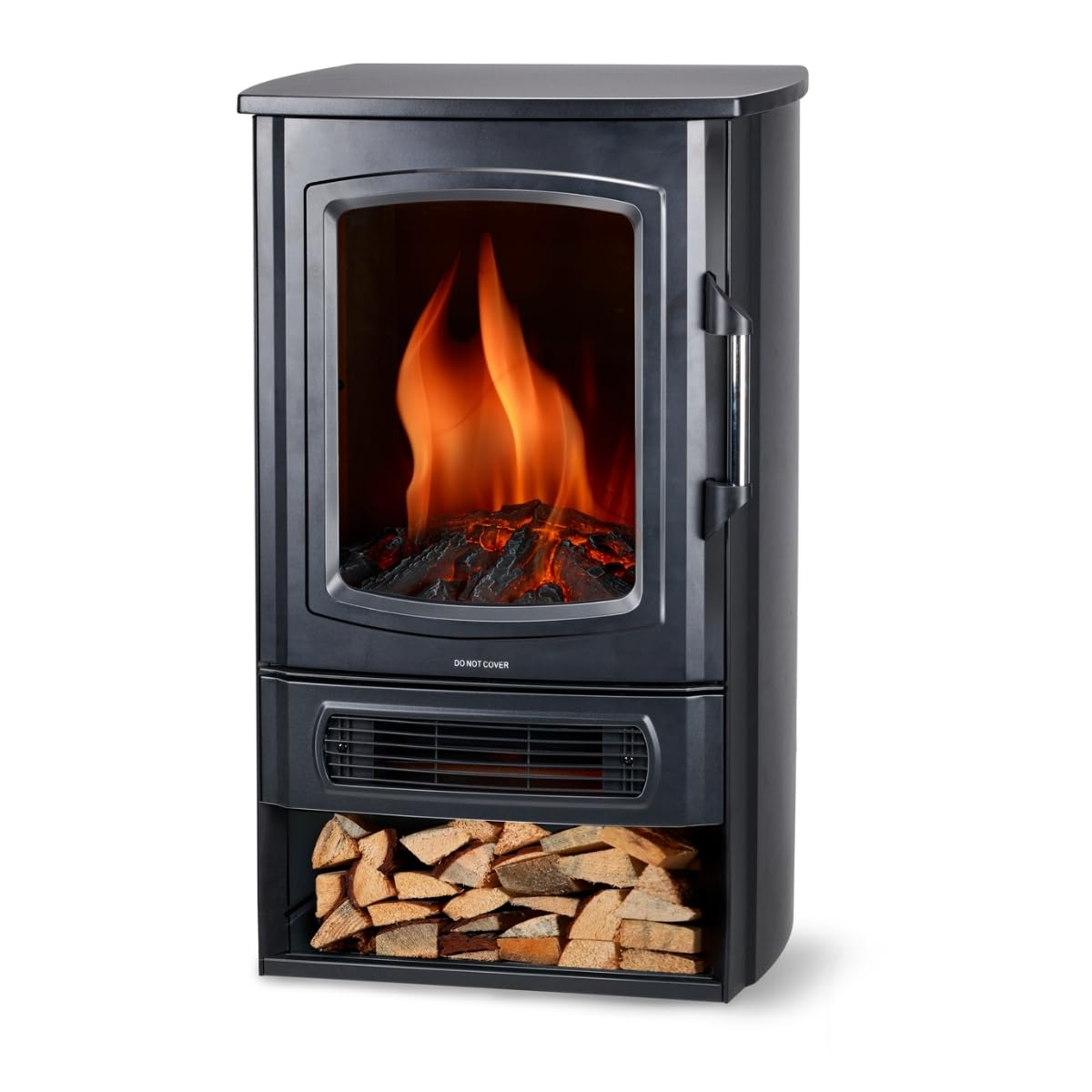 alpina Lucerne Electric Fireplace - Electric Fireplace with Heating 1800-2000W - Electric Fireplace with Thermostat Heating - LED Fireplace with Realistic Flame Effect - Compact Fireplace Freestanding