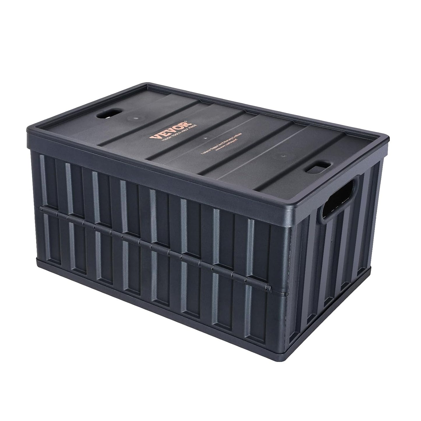 VEVOR Set of 3 65L Professional Folding Box Made of PP Transport Box with Lid Foldable Storage Box with Handle Stackable Boxes Storage Box Folding Boxes Stacking Boxes for Storage and Transport
