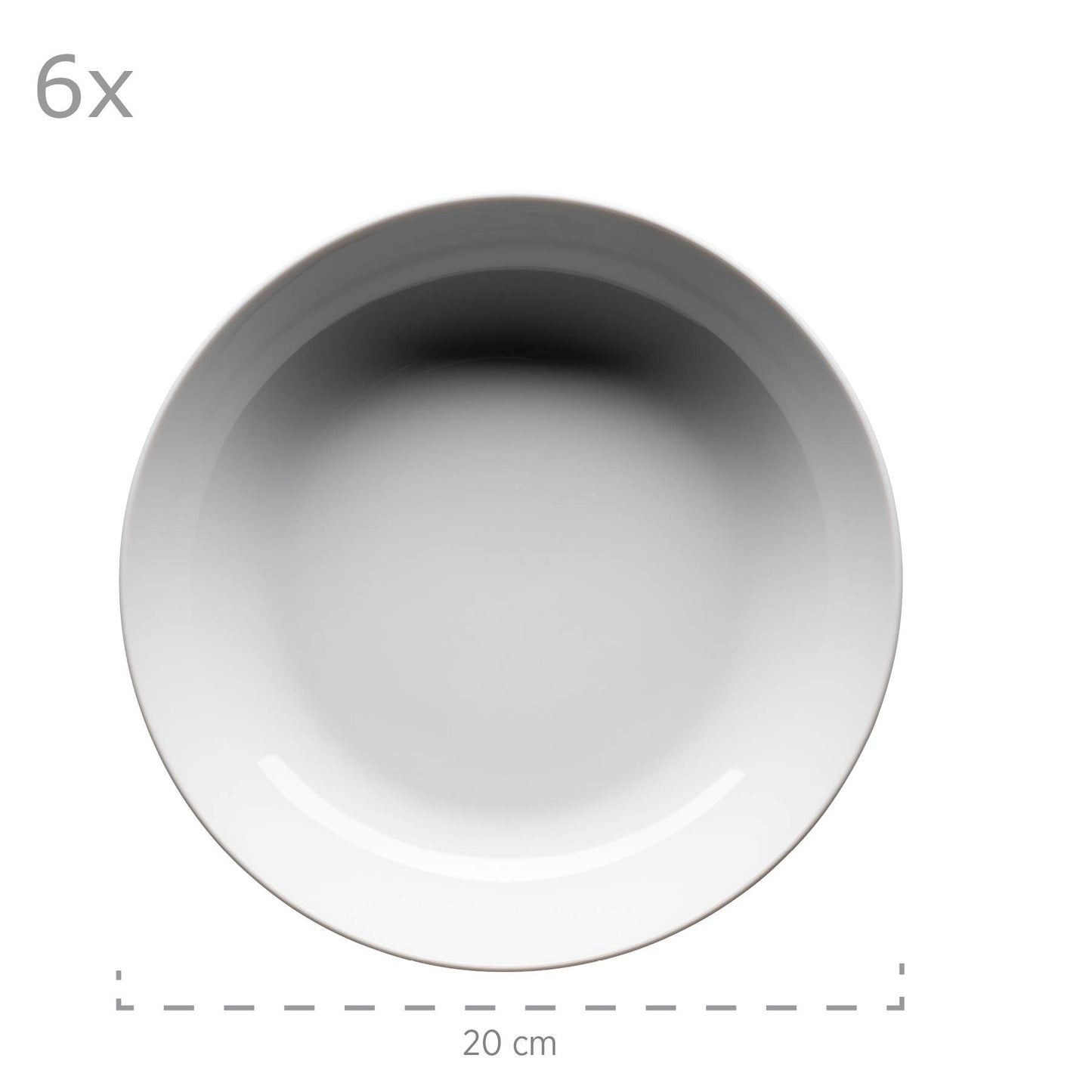 MÄSER 931523 Barca Geschirr-Set für 6 Personen, 30-tlg. Kombiservice, Porzellan, Weiß