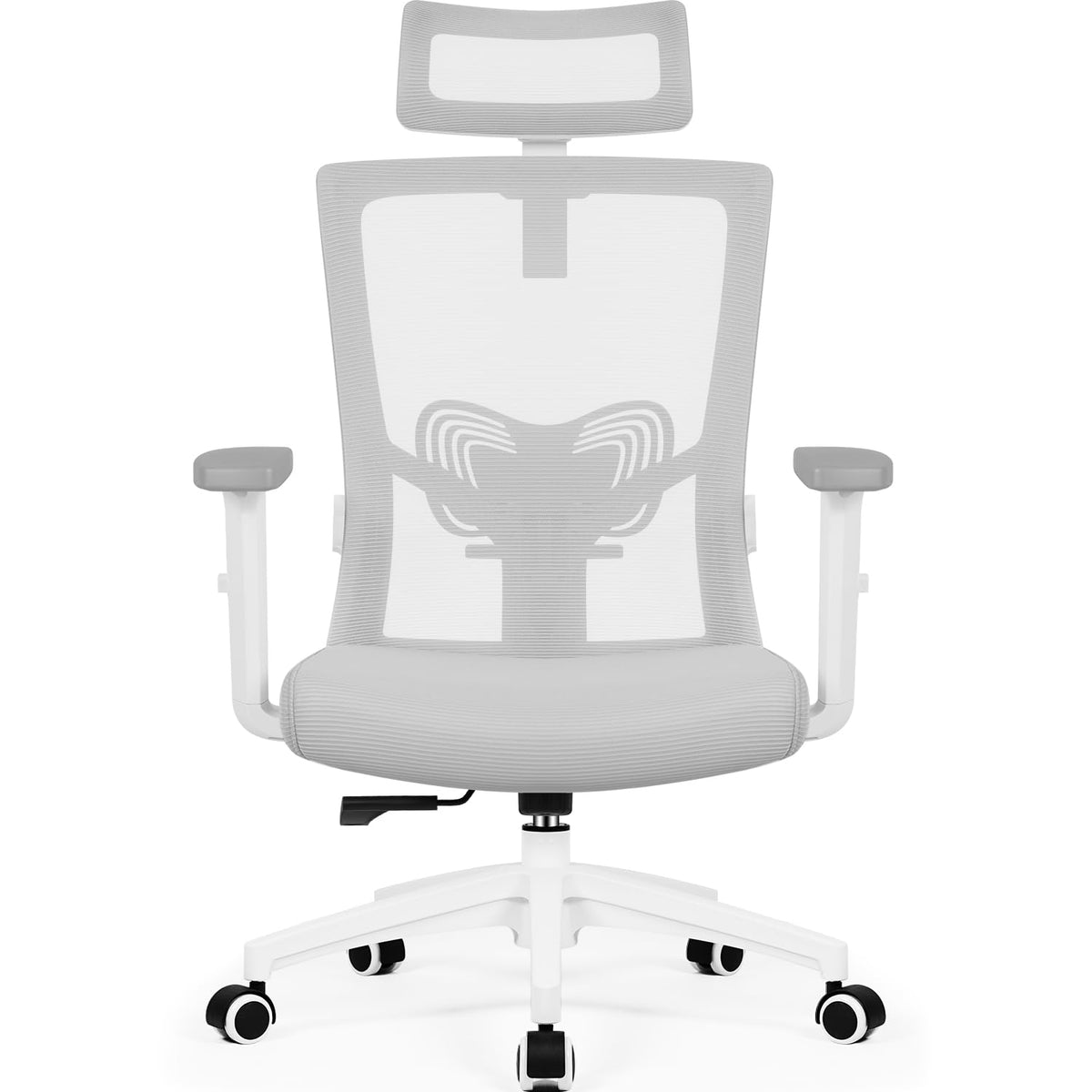 Daccormax Ergonomic Office Chair, Desk Chair with Adjustable Headrest, Armrests, Lumbar Support, Swivel Chair, Rocker Function, Mesh Executive Chair, Back-Friendly, Office Chair 150 kg