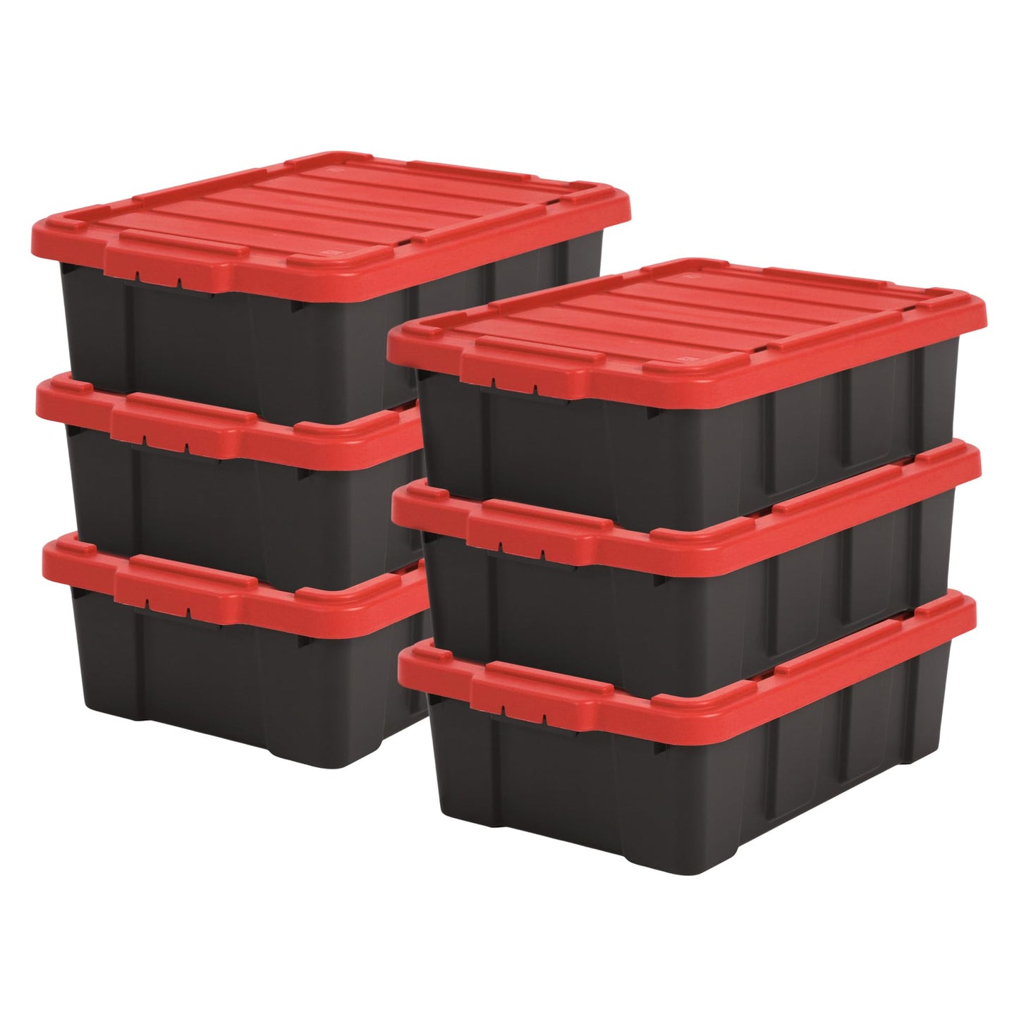Iris Ohyama, 100L Plastic Storage Box with Heavy Duty Lid, Set of 2, Black, Stackable, Garage Shelves, Moving Moving Plastic Tool Box Storage Box UTB-27