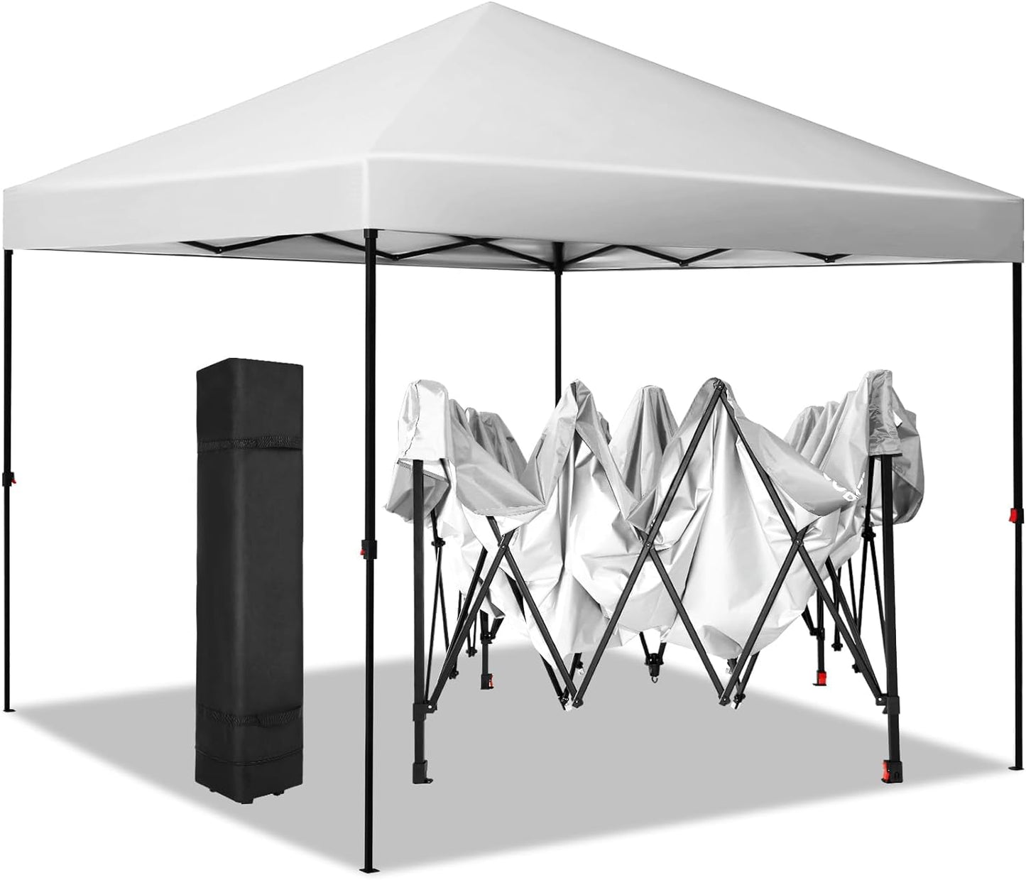 COBIZI Folding Gazebo 3 x 3 m Gazebo 3 x 3 m Waterproof Stable Party Tent Foldable with 4 Side Walls Mosquito Net Pop Up Garden Gazebo Anti-UV for Garden, Grey