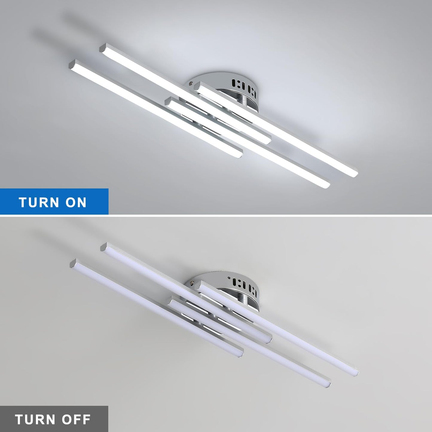 LED Ceiling Light, Kitchen Ceiling Light, Bedroom, 18 W 1620 LM Ceiling Light Living Room, 6500 K Cold White, 3 LEDs, Suitable for Bedroom, Dining Table, Hallway Lamp Ceiling, Balcony, Diameter 54 cm