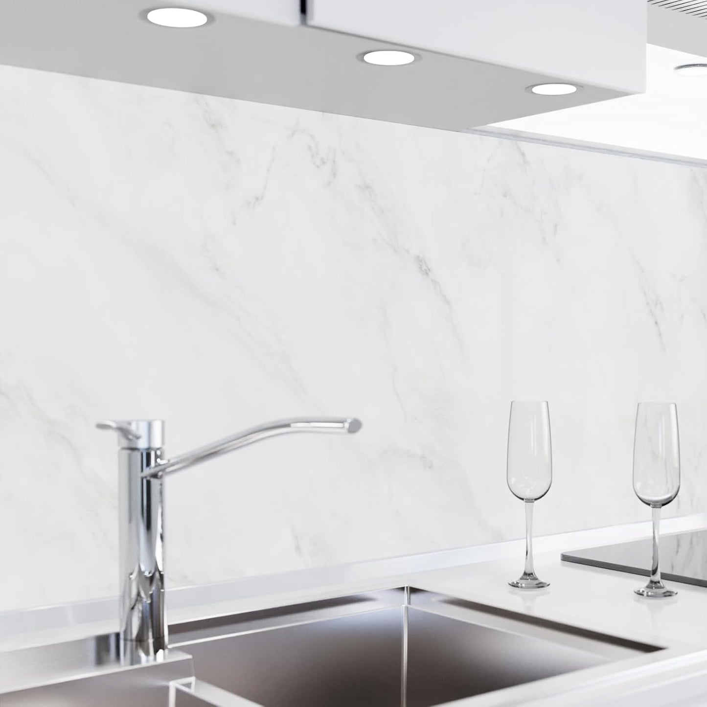 danario Self-Adhesive Kitchen Splashback, Matt, Kitchen Splash Guard, Reinforced Polyethylene Terephthalate (PET) Film, 0.37 mm, Concrete, 60 x 60 cm