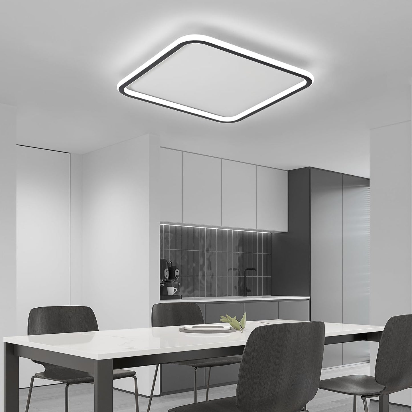 Mikeru 3000K Ceiling Light, 40 cm LED Round Ceiling Lighting, Warm White Ceiling Light, Flush Mount Bathroom Ceiling Lights Without Remote Control for Living Room, Hallway, Bedroom