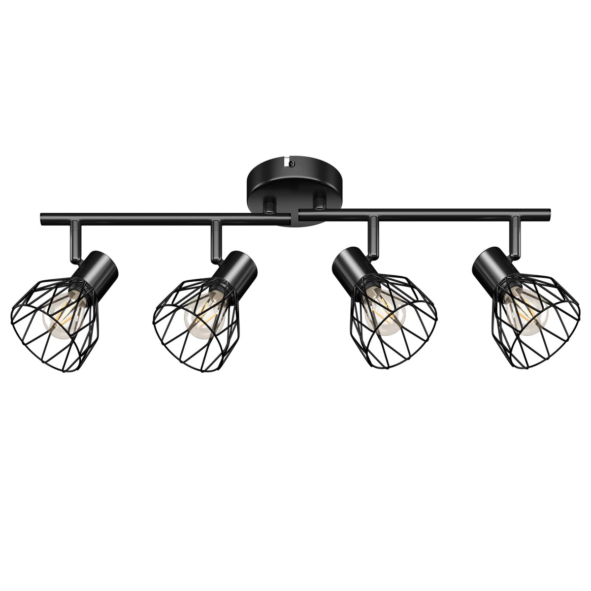 Kimjo 6-Bulb LED Ceiling Spotlight, Swivelling E14 Ceiling Spotlight, Black 6-Bulb Ceiling Light For Living Room, LED Kitchen Ceiling Light, Without Bulbs