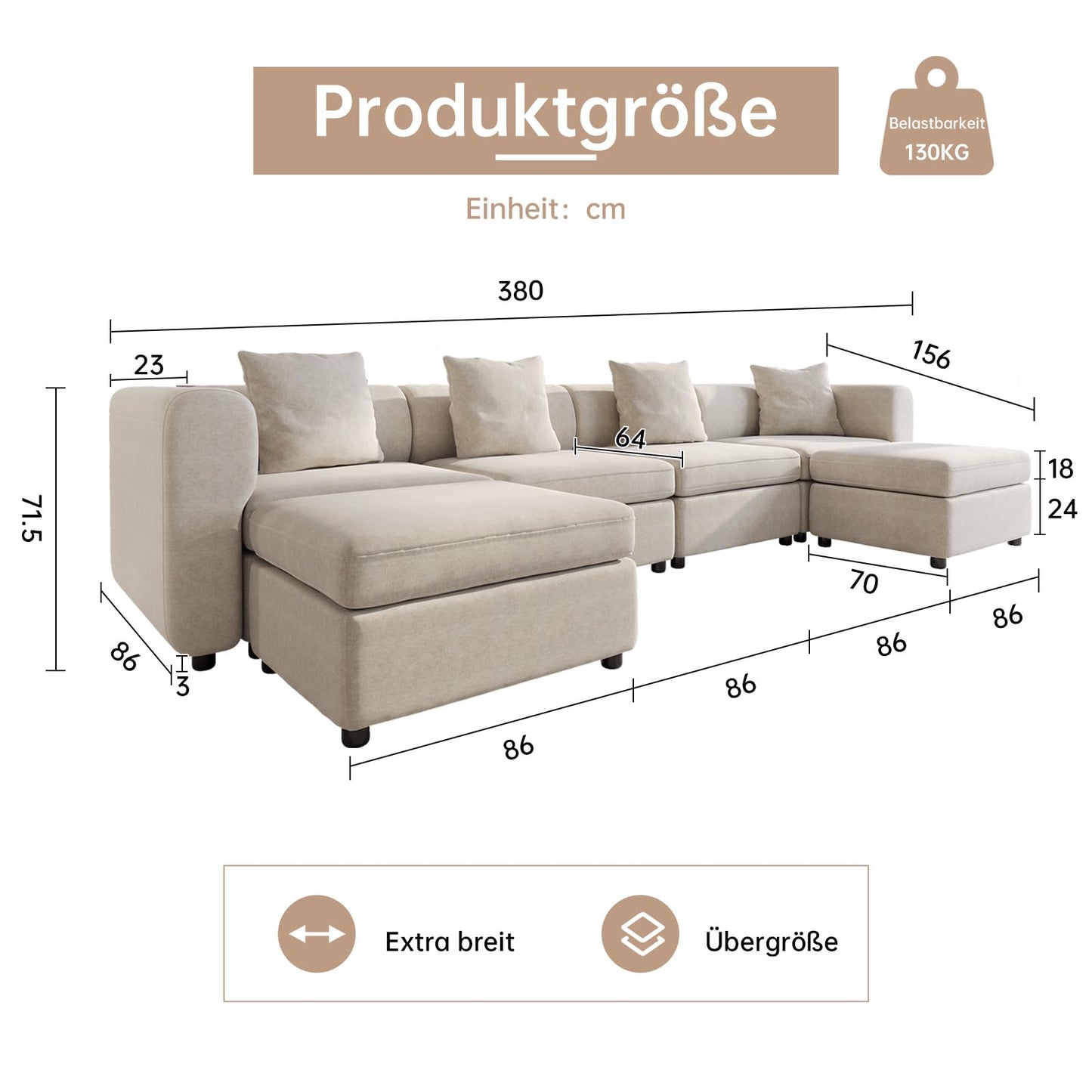 Miuuod 9-Sitzer Sofa