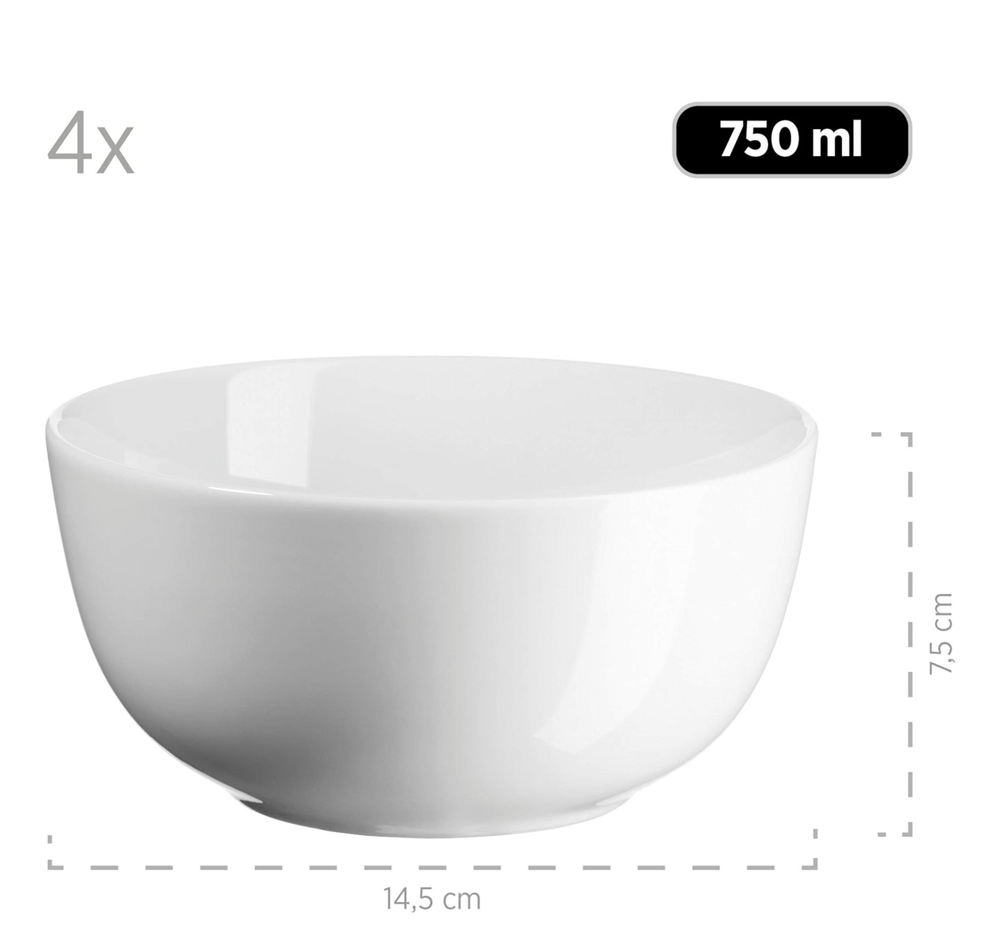 MÄSER 931523 Barca Geschirr-Set für 6 Personen, 30-tlg. Kombiservice, Porzellan, Weiß