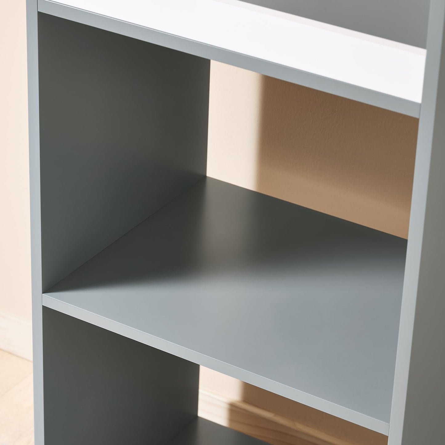 SoBuy KMB40-W Children's Wardrobe with 3 Hooks Children's Wardrobe Children's Wardrobe with Boxes Clothes Rack Children's Shelf Children's Room White 97 x 108 x 35 cm