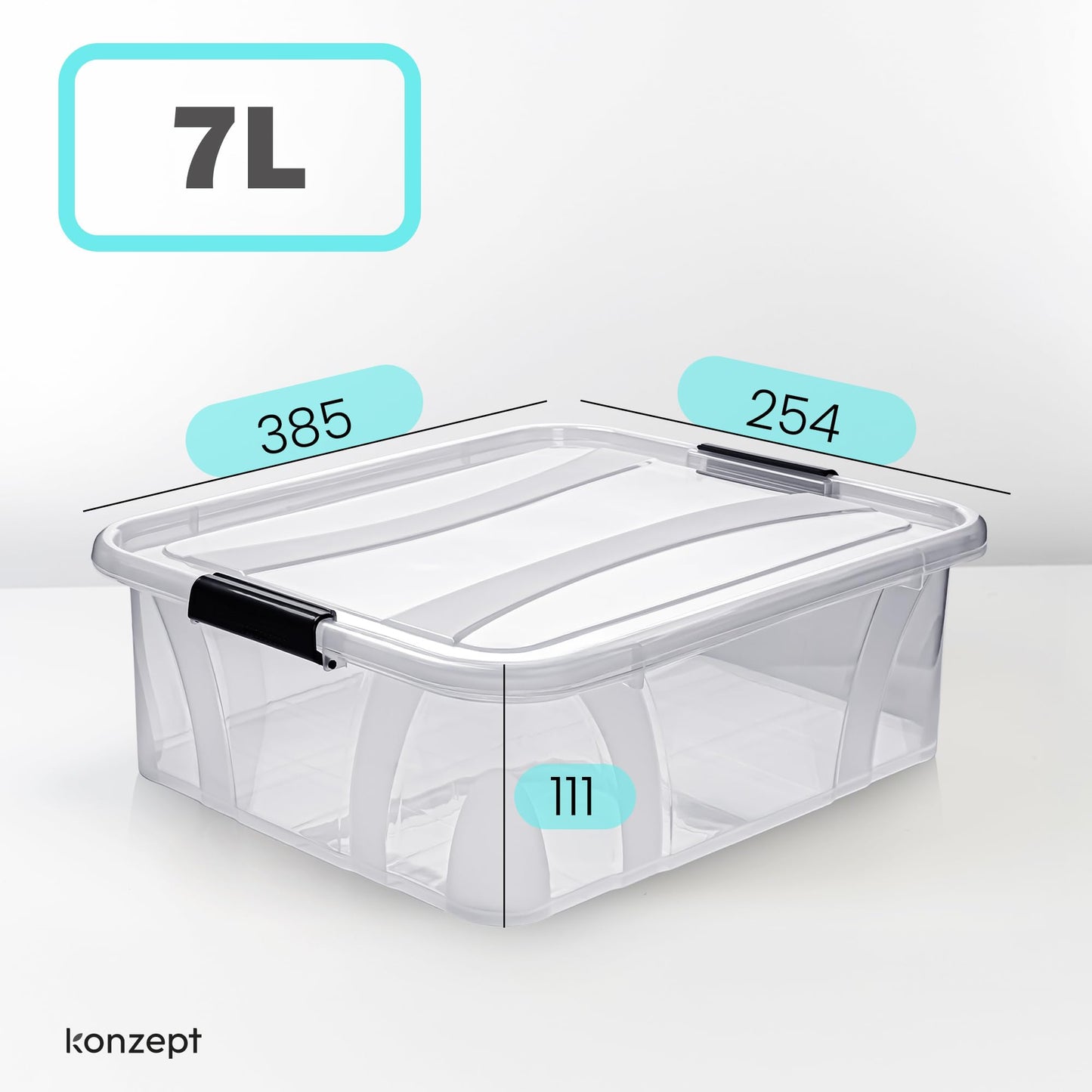 KONZEPT Storage Box with Lid 32L BPA Free Heavy Duty Locking Clips