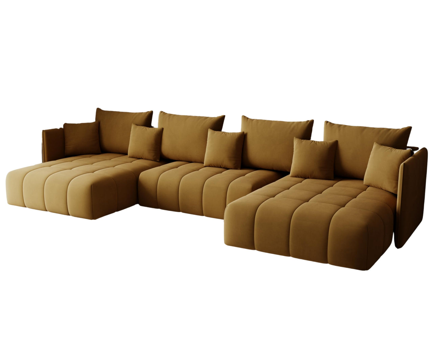 U-Shape Corner Sofa Gona U with Sleep Function - Large Sofa Bed 346 × 188 cm - Sofa with Bed Box - T30 Foam - Automatic Folding Function, Easily Extendable - Monolith 97 (Graphite)