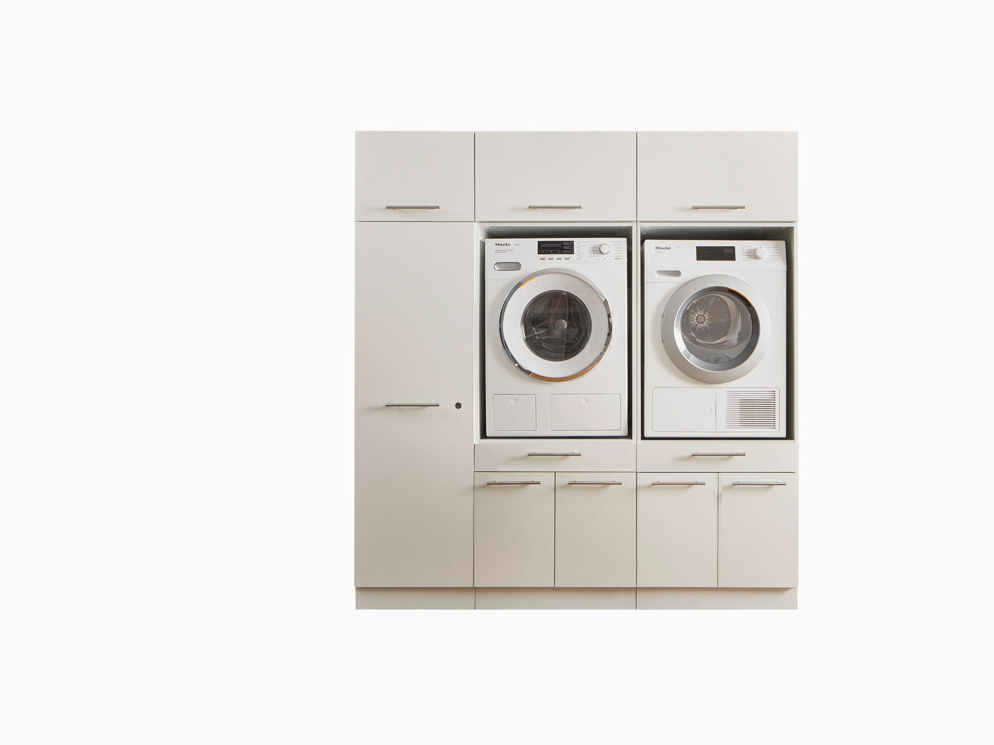 LAUNDREEZY Cabinet Attachment for Washing Machine Cabinet, White, Attachment Cabinet for Additional Storage Space in the Laundry Room, 50 x 38 x 67.5 cm (W x H x D)