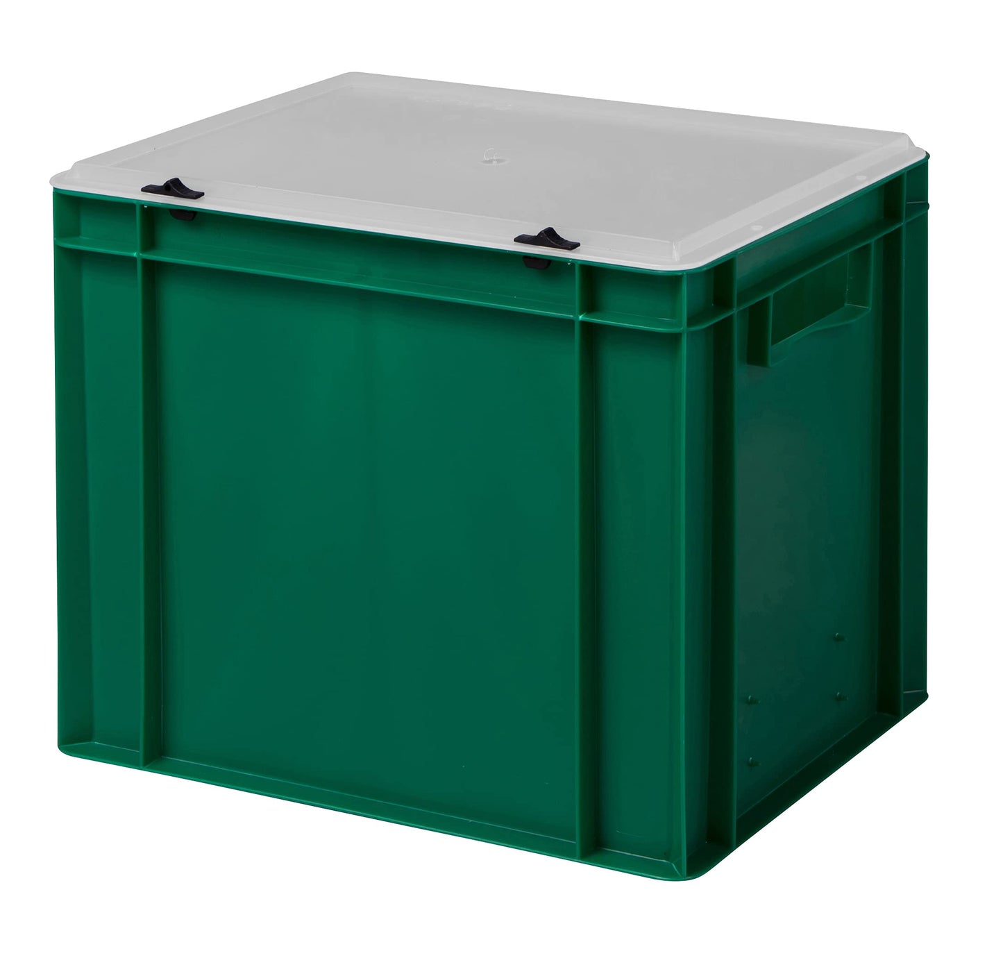 Design Eurobox Stacking Box Storage Container Plastic Box in 5 Colours and 16 Sizes with Transparent Lid (Matte) (Grey, 60 x 40 x 33 cm)