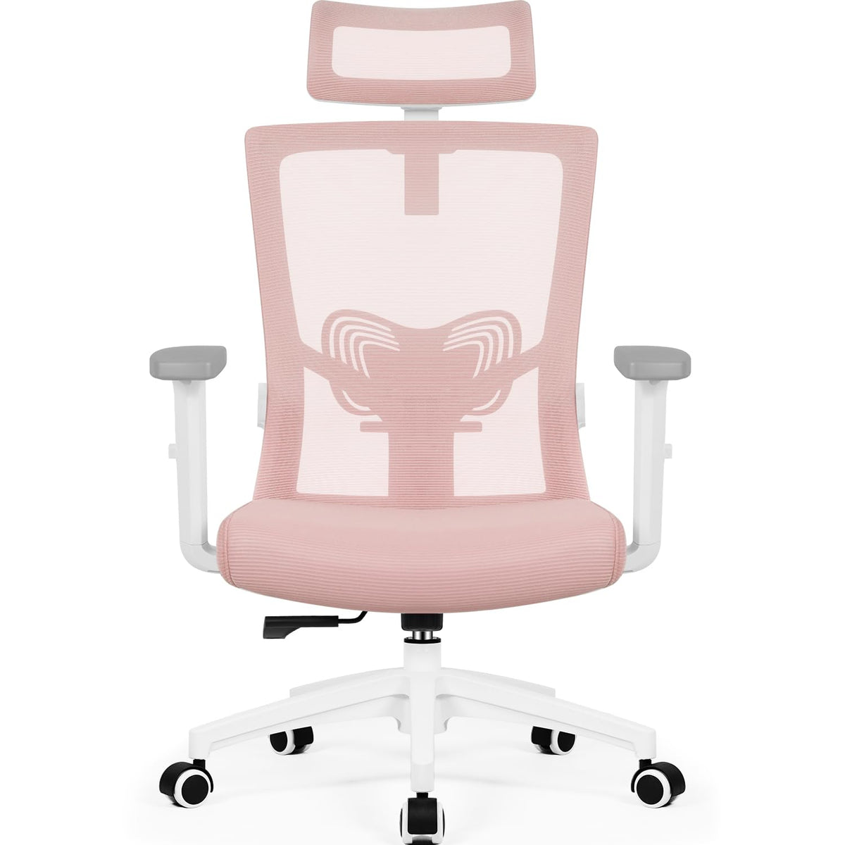 Daccormax Ergonomic Office Chair, Desk Chair with Adjustable Headrest, Armrests, Lumbar Support, Swivel Chair, Rocker Function, Mesh Executive Chair, Back-Friendly, Office Chair 150 kg