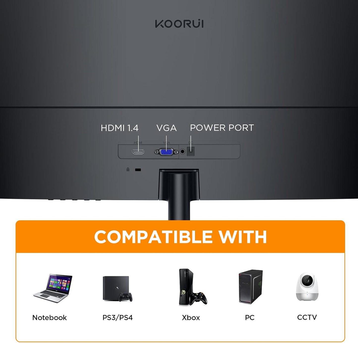 KOORUI Gaming Monitor 27 Zoll, Full HD Rahmenlos Bildschirm 165Hz Adaptive Sync (1ms, VA-Panel, Eye-Care, 1920 x 1080, 2xHDMI 2.0, & DisplayPort 1.4, VESA 75x75mm, DCI-P3 90%)