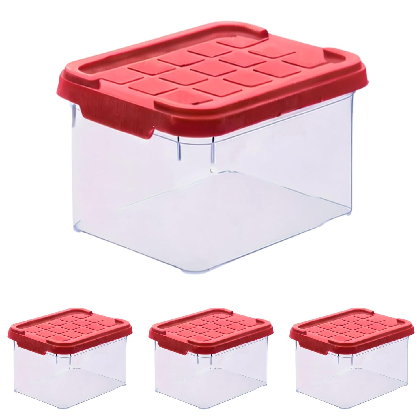 ARTECSIS 2 x Plastic Storage Boxes M, 15 L - 40 x 29 x 21 cm, Storage Box with Lid, Euro Box, Stackable