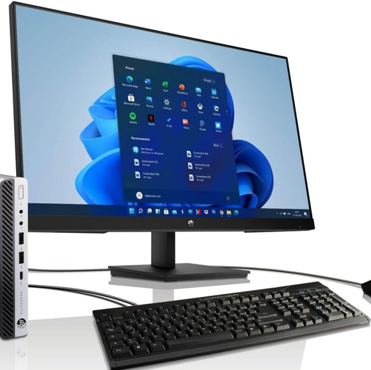 All-in-One Bundle HP 27 Inch Core i5 Computer with 3 Year Warranty! Intel Core i5 6500 Quad Core, 3.6GHz, 16GB DDR4, 512GB SSD, WiFi, USB 3, USB-C, Windows 11, MS Office - 8032