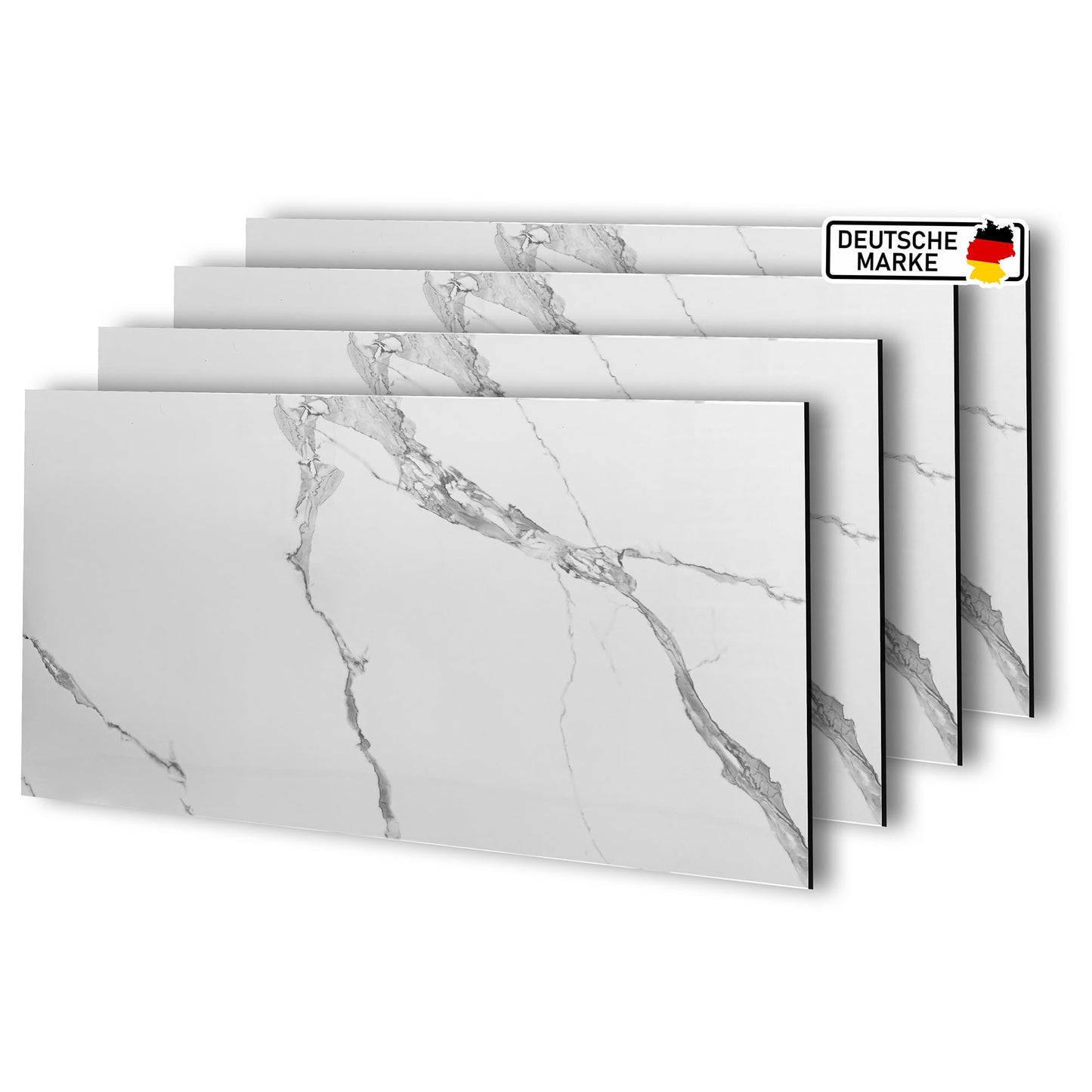 AS Country Stone, Marble Look, Wall Panels, 60 x 120 cm, Polyvinyl Chloride (PVC) Wall Cladding, Made of Plastic, Panels for Kitchen, Bathroom and More, Kitchen Back Wall Panel Light Concrete