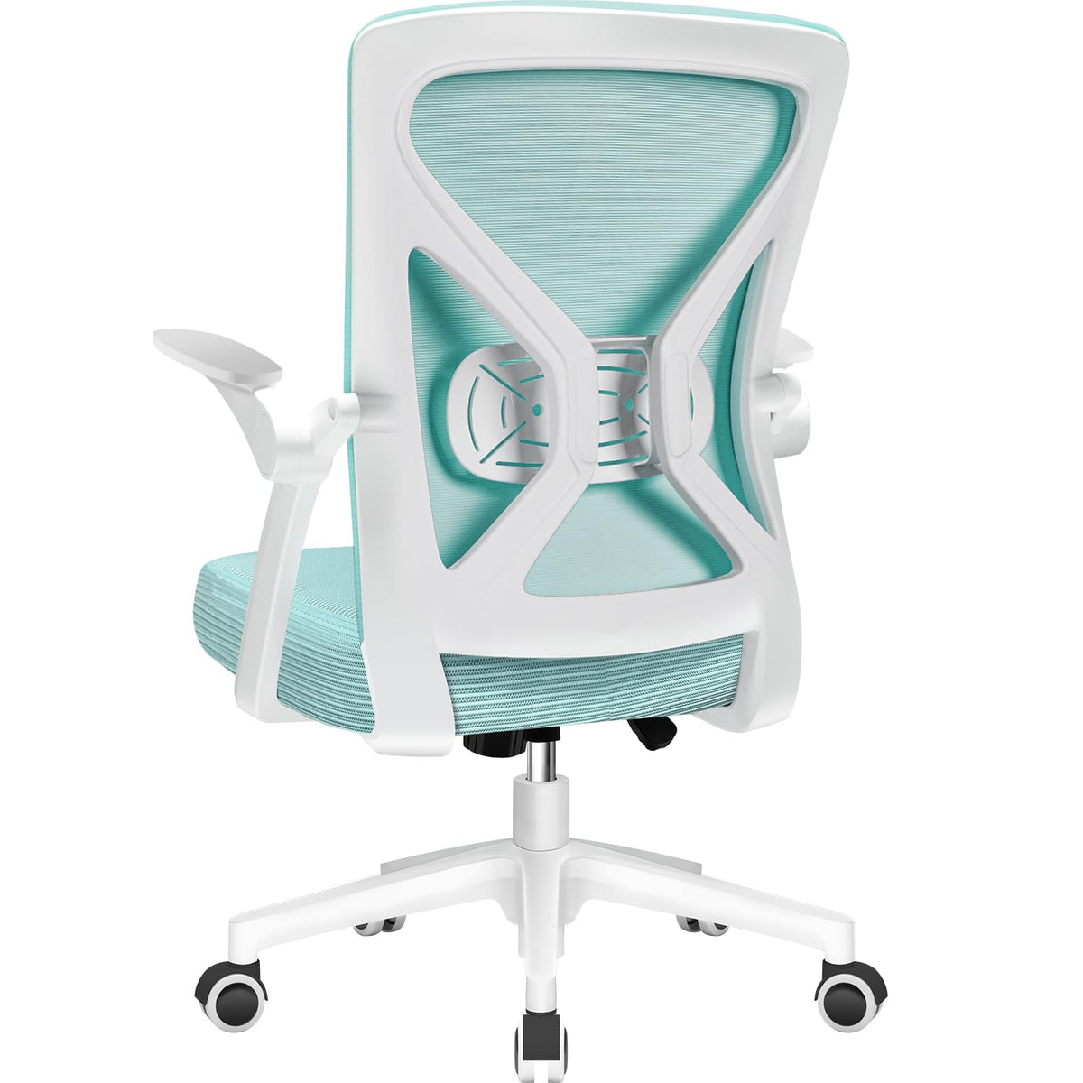 Airchros Ergonomic Office Chair, Desk Chair with Folding Armrests, Adjustable Lumbar Support, Height-Adjustable Executive Chair, Swivel Chair, Mesh Chair with Rocker Function up to 125°, Black