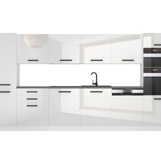 Belini Naomi Kitchen Unit, Kitchen Furniture, 360 cm, Fully Equipped without Electrical Appliances, with Wall Cabinets and Base Cabinets, with Worktops, High Gloss White
