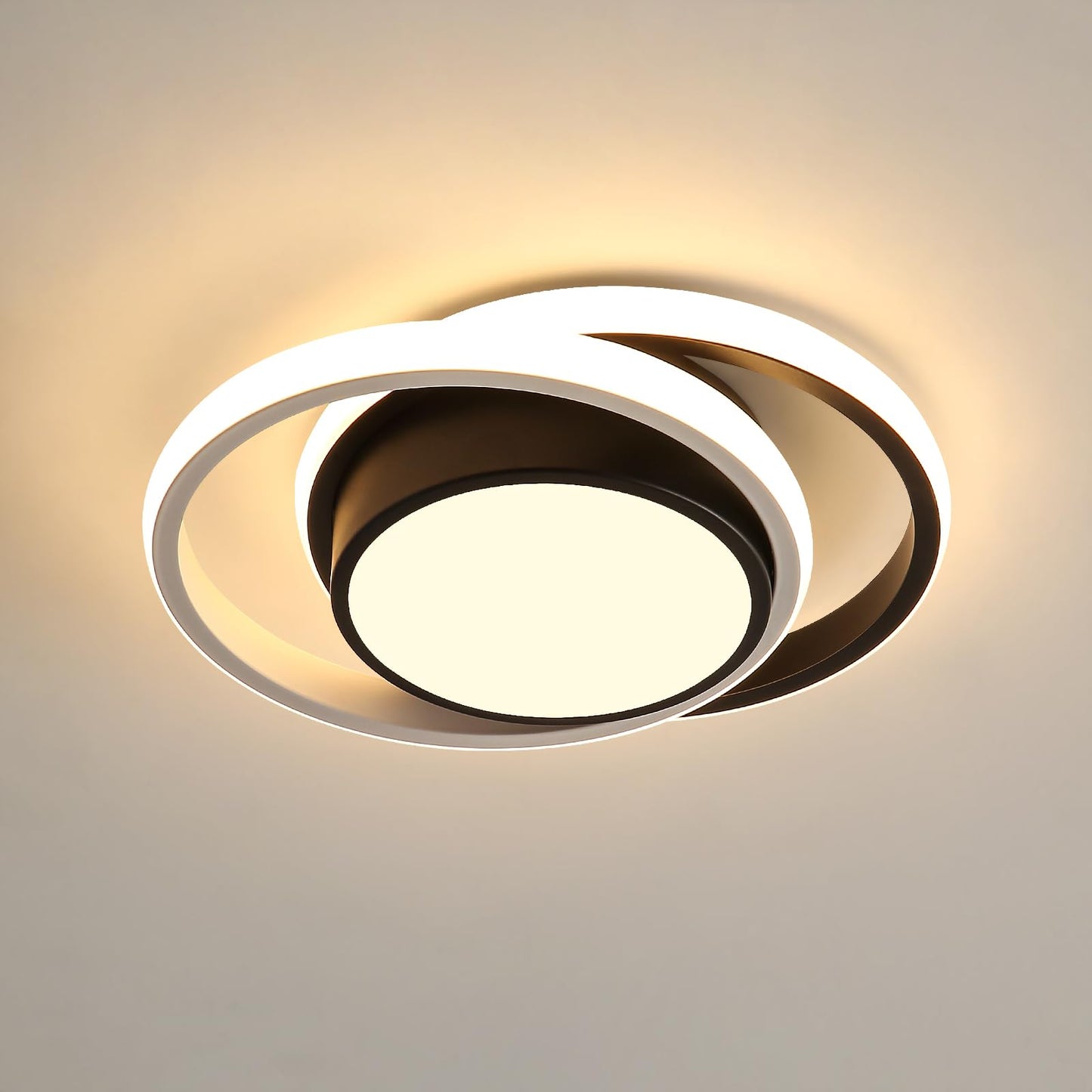 Comely LED Ceiling Lights, Pack of 2, 32 W, Round, 2350 lm, Modern, for Bedrooms, Bathrooms, Kitchens, Corridors, Balconies, 4500 K Neutral Light, Diameter 280 mm