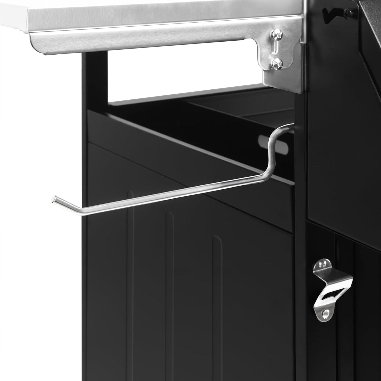 BBQ-Toro Barbecue Trolley, 100 x 73 x 91 cm, Black, Grill Table with Large Work Surface, Grill Side Table with Wheels, Outdoor Grill Trolley, Barbecue Table, Outdoor, Serving Trolley with Storage