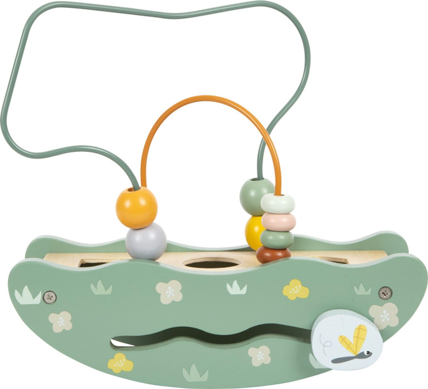 small foot Motorikschleife mit Wippe „Safari“, Holzspielzeug mit vielfältigen Spielfunktionen, ab 12 Monaten, 12459