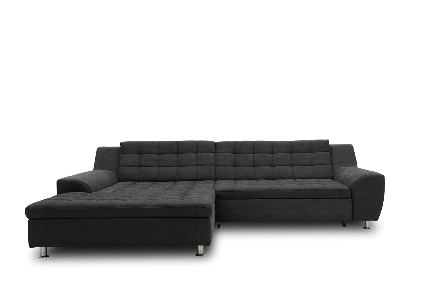 DOMO. collection Merida Corner Sofa, Sofa with Sleep Function in L-Shape, Corner Couch with Bed Box, Sofa Bed 304 x 200 x 84 cm (W x D x H), Beige