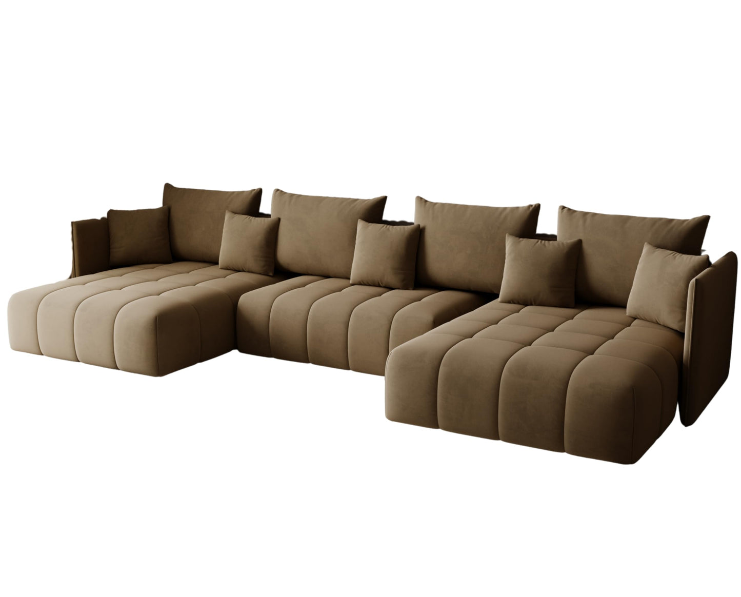 U-Shape Corner Sofa Gona U with Sleep Function - Large Sofa Bed 346 × 188 cm - Sofa with Bed Box - T30 Foam - Automatic Folding Function, Easily Extendable - Monolith 97 (Graphite)
