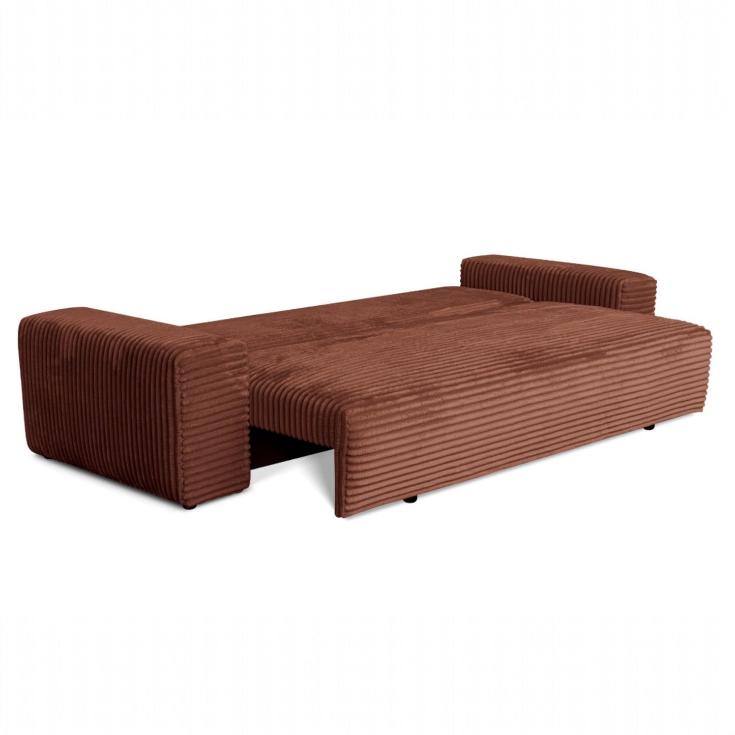 Cordo Sofa Bed 265 x 150 cm with Bed Box - Cord Sofa TILIA Wide Corduroy, SoftTouch Comfort, Nosage Spring, Removable Cushions, Easy Clean & Pet Friendly (Bronze)