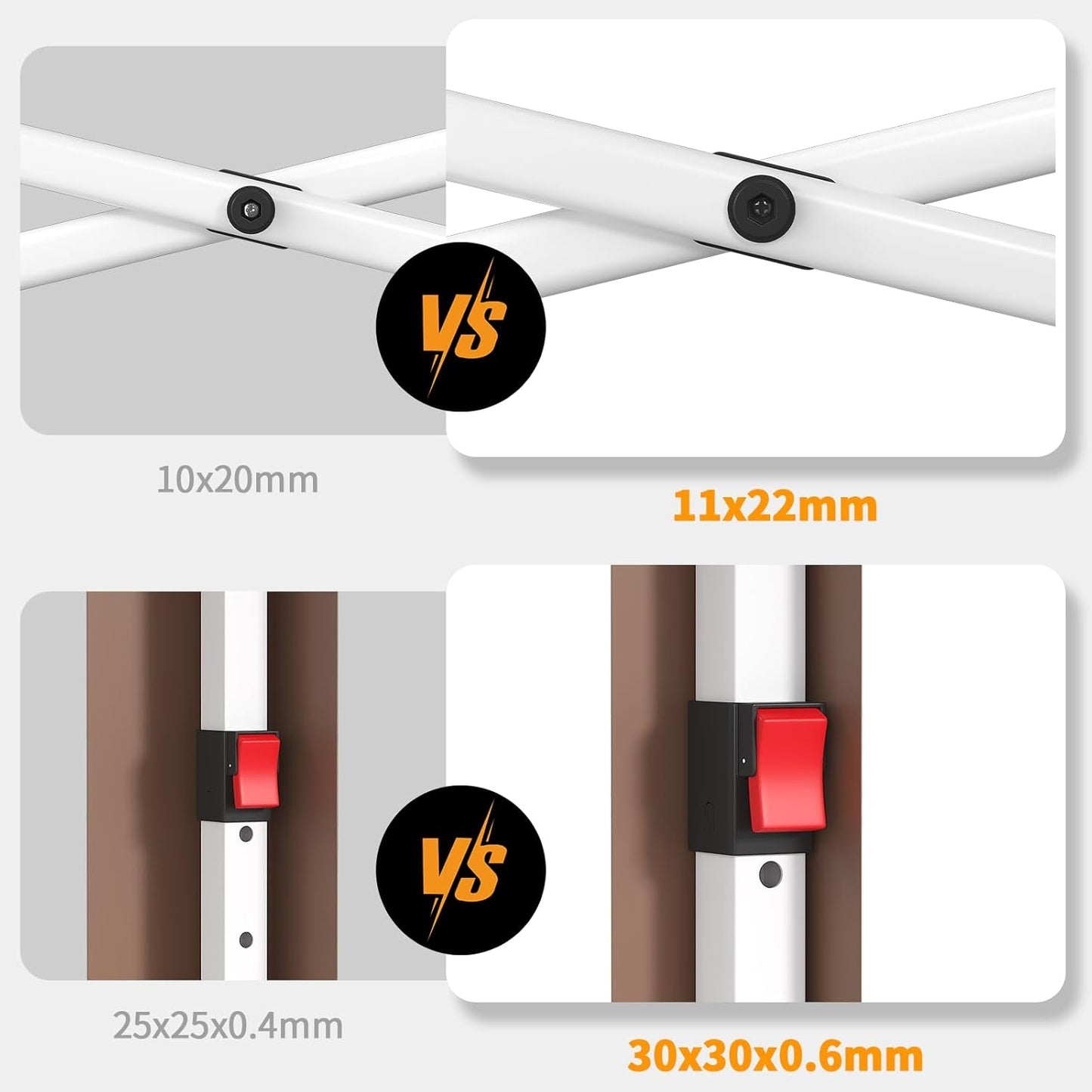 JUMMICO Pop Up Gazebo 3.24 x 3.24 Waterproof Stable Winterproof with 4 Mosquito Net Side Panels Folding Gazebo UV Protection 50+ Double Roof Gazebo for Patio Family Reunions, Brown
