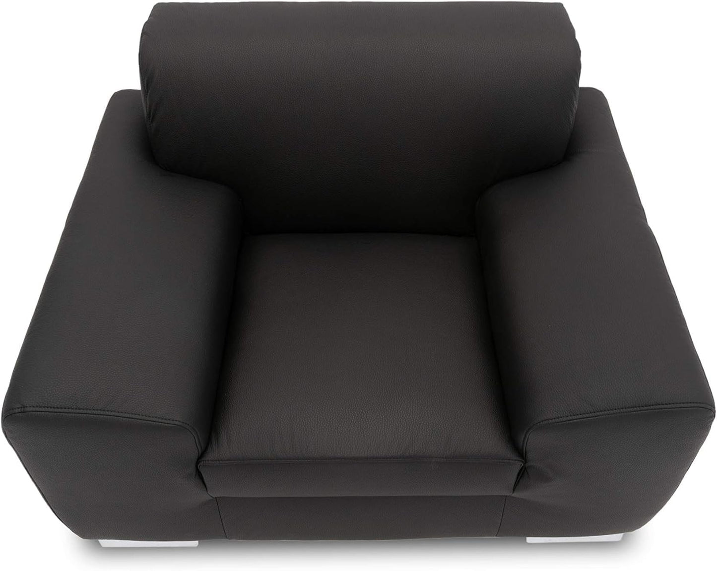Domo Collection Ricardo Sofa, 3-Seater Couch, Set in Faux Leather, Black, 220 x 89 x 81 cm