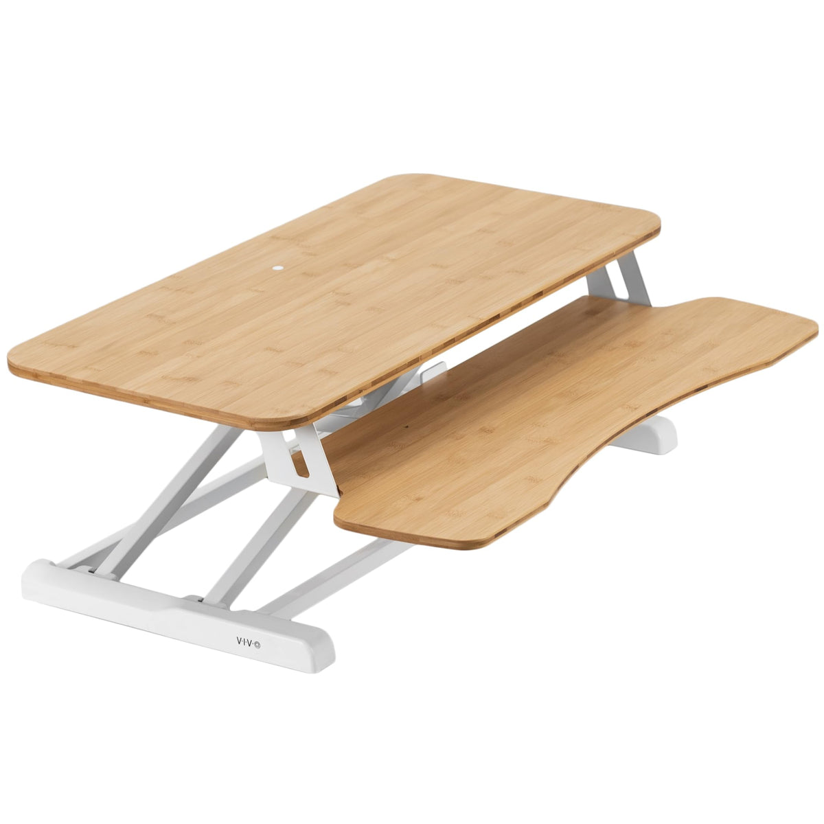 VIVO 81 cm Schreibtischaufsatz, K-Serie, höhenverstellbarer Steh-Sitz-Aufsatz, Dual-Monitor- und Laptop-Arbeitsplatz mit breiter Tastaturablage, Schwarz, DESK-V000K