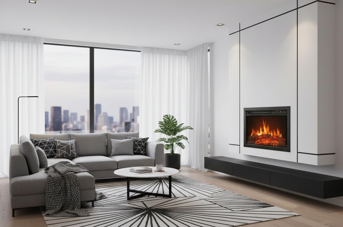 Chemin 'Arte 118 Oxford Insert Electric Fireplace, 2000W, Black, 61 x 18 x 44 cm