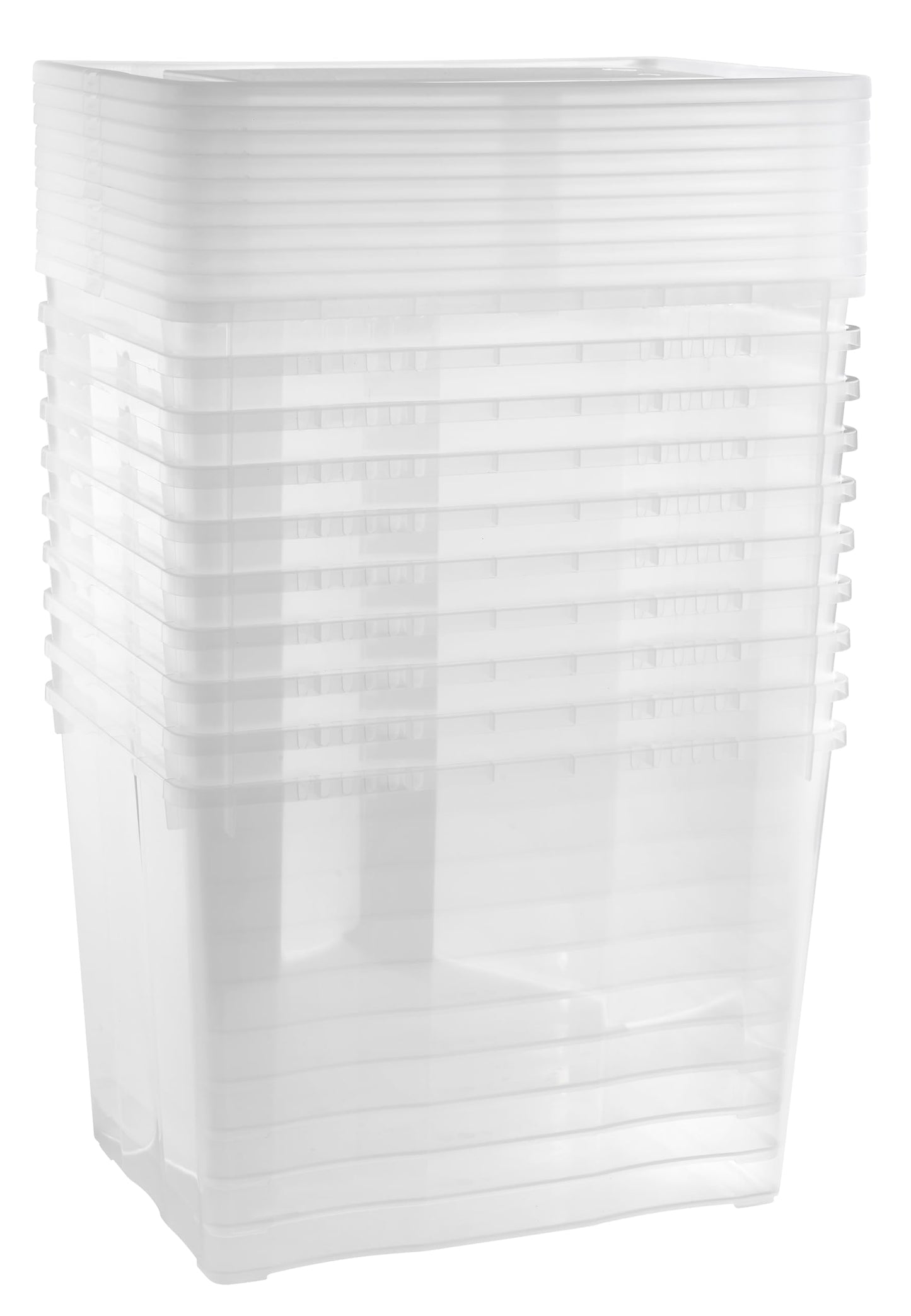 Grizzly Storage Boxes with Lid Transparent – Transparent Boxes, Stackable, with Ventilation, 5er Set, 10 l