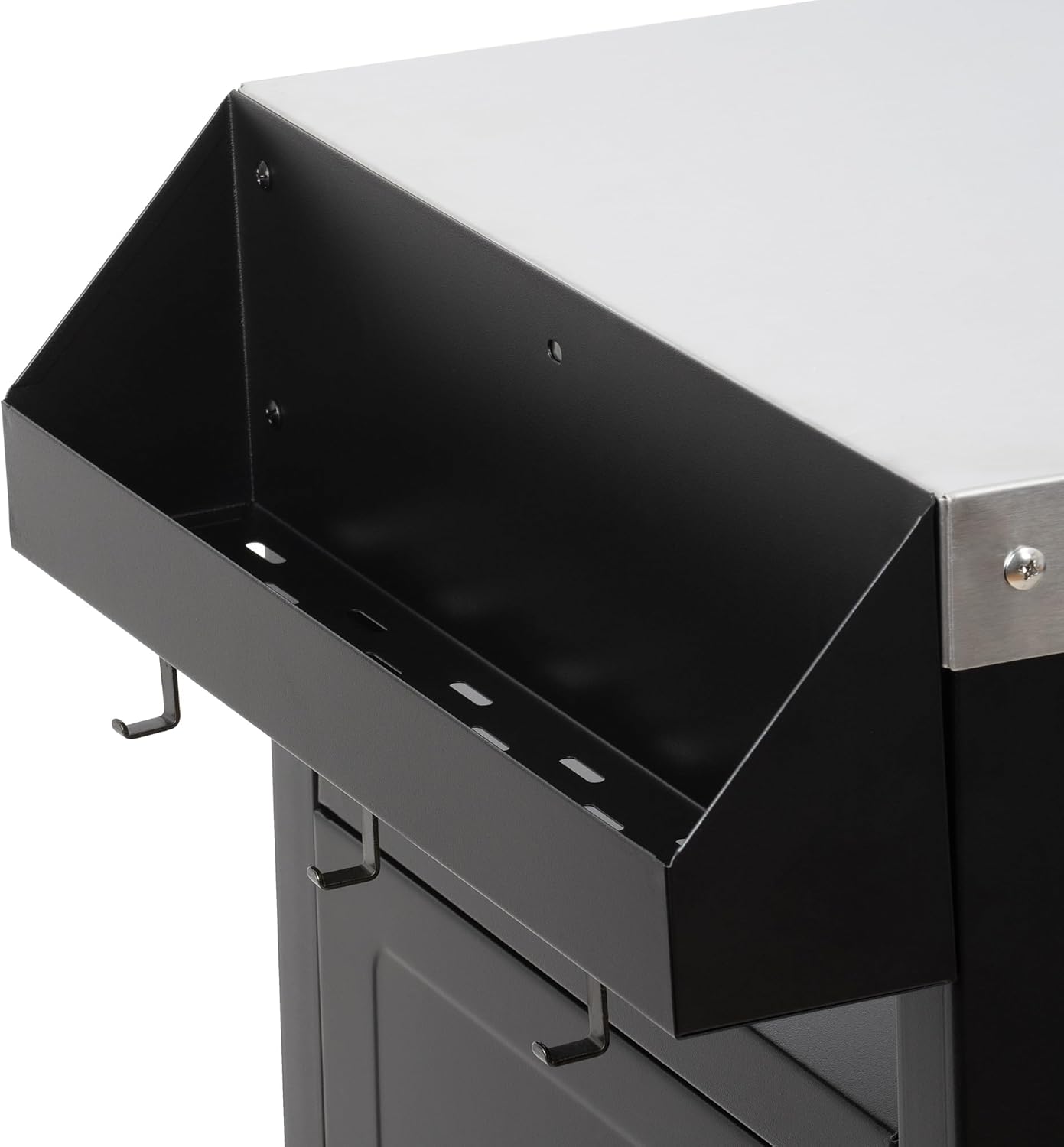 BBQ-Toro Barbecue Trolley 103.5 x 59 x 81 cm, Silver/Black, Grill Table with Large Work Surface, Grill Side Table, Outdoor Grill Trolley, Grill Table Outdoor, Serving Trolley, Outdoor Garden Trolley