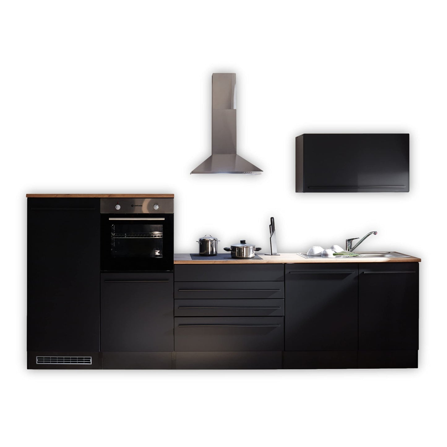 Jazz 84-129-18 Kitchen Unit without Appliances Approx. 320 x 200 x 60 cm Black