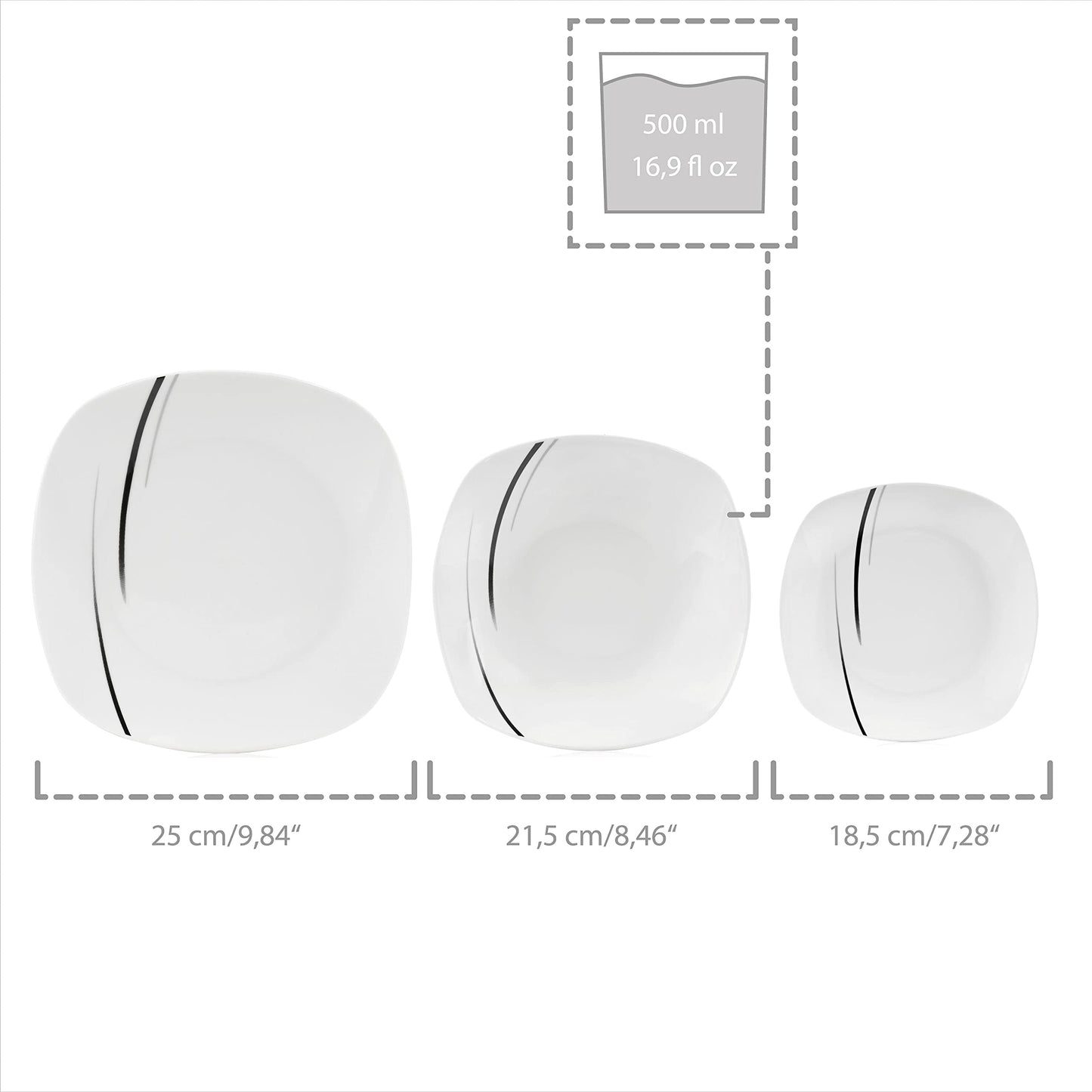 Sänger Bilgola Black Lines Complete Dinner Set