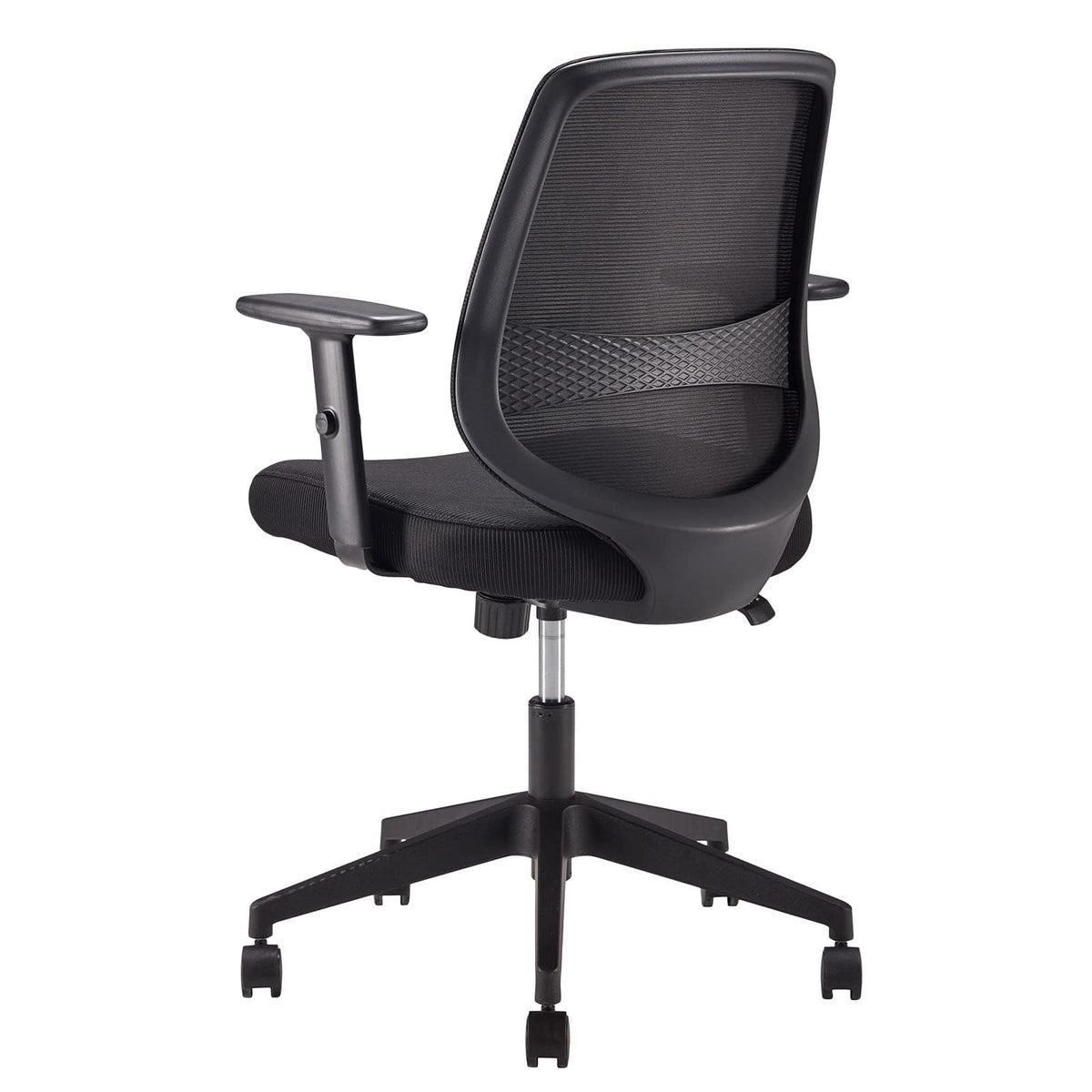Amazon Basics Ergonomic Office Chair, Desk Chair with Adjustable Armrests, Lumbar Support, Mesh Executive Chair, Back Friendly, Easy Assembly, 25 x 23 x 36 Inch, Black
