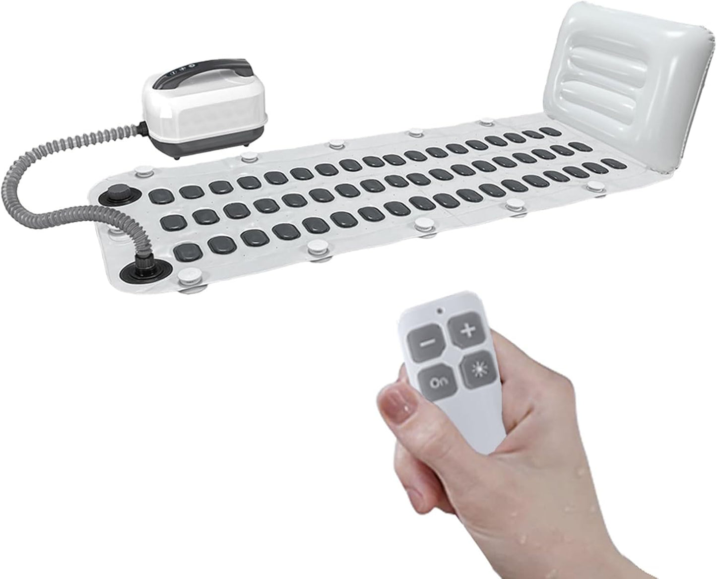 Bath Spa Mat, Bubble Bath Mat, Whirlpool Bath Mat with Cushion, Portable Bubble Bath Massager with 6 Speed Bubbles for Home Relaxation, Non-Slip Suction Cups